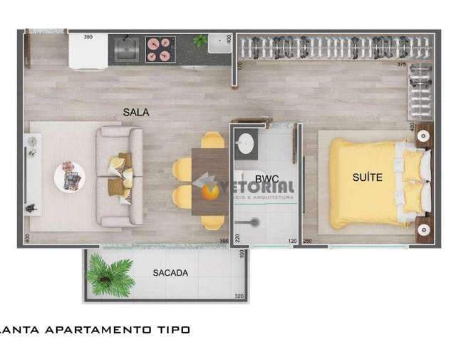 Apartamento com 1 dormitório à venda, 47 m² por R$ 306.606,00 - Indaiá - Caraguatatuba/SP