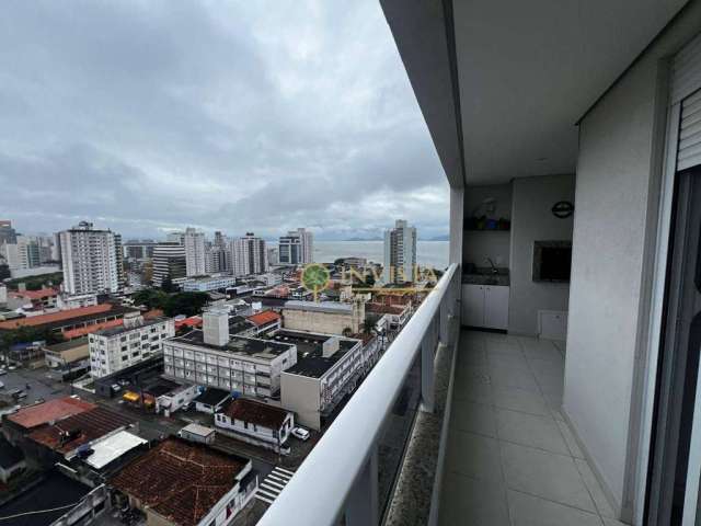 Vista parcial para o Mar, 3 quartos sendo 1 suíte e sacada com churrasqueira no Estreito - Á venda em Florianópolis