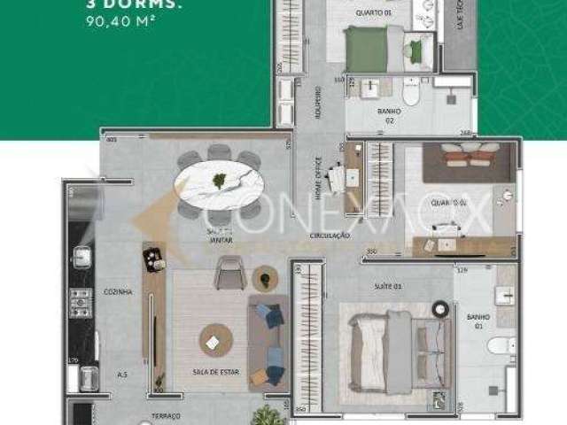 Apartamento com 3 quartos à venda na Rua José do Patrocínio, 220, Jardim Guanabara, Campinas, 90 m2 por R$ 970.000