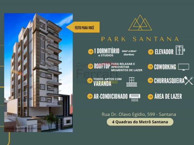 Apartamento Novo em Santana, 1 dormitório, 24,01 metros quadrados, Sacada, Próximo ao Metrô Santana.