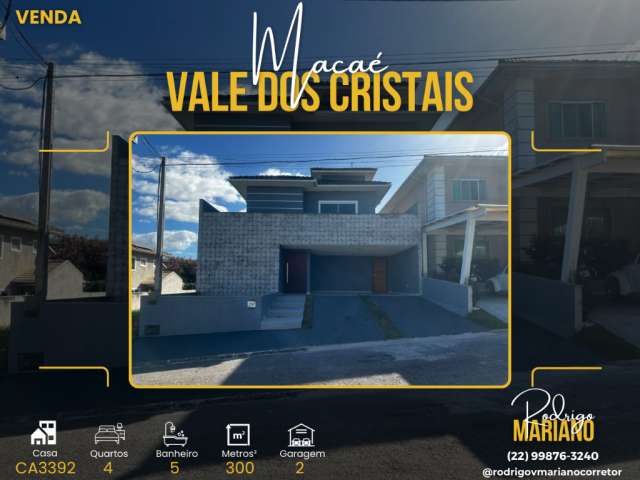 Vendo casa espetacular com 4 suítes no Vale dos Cristais em Macaé