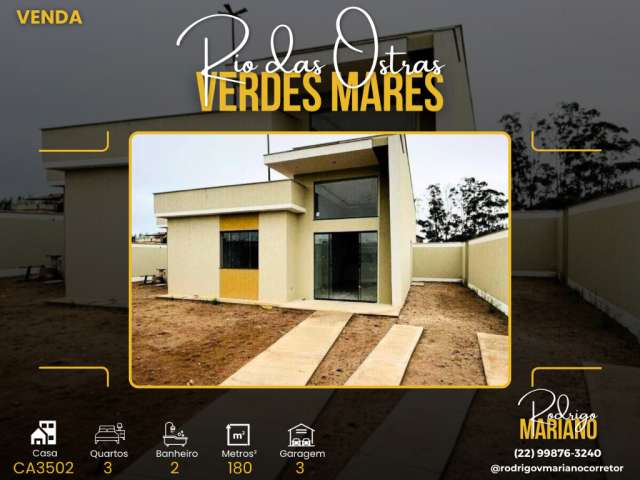 Vendo maravilhosa casa linear com 3 dormitórios no verdes mares em macaé