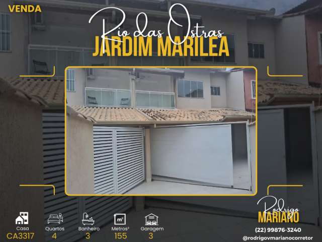 Vendo maravilhosa casa com 4 dormitórios no mariléia em rio das ostras