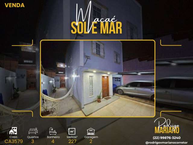 Vendo maravilhosa casa com 3 dormitórios no sol y mar em macaé