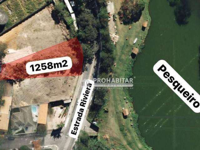 Terreno à venda na Estrada Riviera próximo ao pesqueiro, 1258 m² por R$ 900.000 - Riviera Paulista - São Paulo/SP