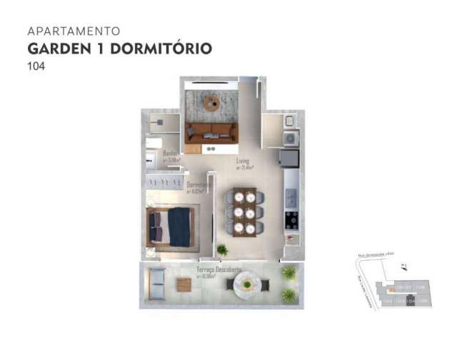 Trindade | Apartamento garden 1 dorm