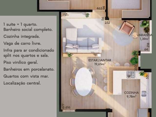 Venda | Apartamento 2 quartos (1 suíte)