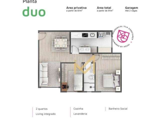 Apartamento com 2 dormitórios à venda, 61 m² por R$ 276.000,00 - Pioneiros Catarinenses - Cascavel/PR