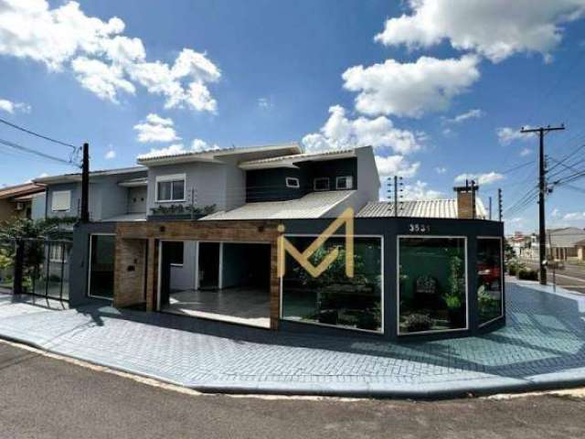 Sobrado de esquina, 100% mobiliado à venda, 191 m² por R$ 1.350.000 - Recanto Tropical - Cascavel/PR