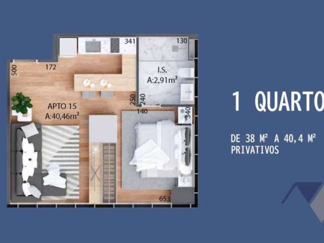 Apartamento à venda, 40 m² por R$ 546.957,68 - Centro - Cascavel/PR