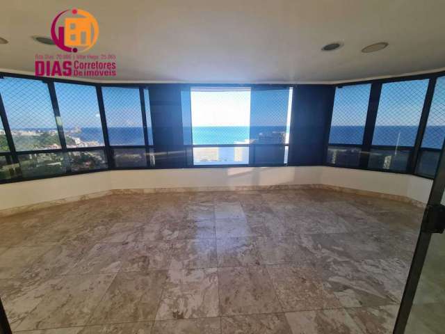 Vendo Apartamento 01 por andar com total privacidade na Ondina  em Oportunidade com 298m2 completa vista mar livre das duas varandas sala para 4 ambientes, 4 suítes, 4 vagas com total infraestrutura  