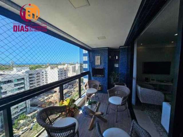 Vendo Apartamento no Alphaville I com 106m2 andar alto nascente com varanda gourmet cista mar com 3/4, suíte, dependência de empregada total infraestrutura no Alphaville - Salvador-BA.