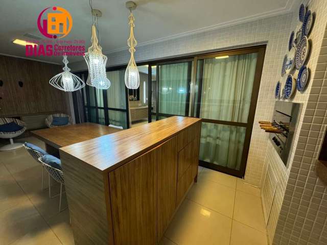 Alugo Apartamento no resort Le Parc mobiliado e decordo com 195m2, andar alto nascente, varanda gourmet, 4/4, sendo 3 suíte, closet, 01 gabinete, 4 vagas e 01 depósito - Patamares - Salvador/BA.