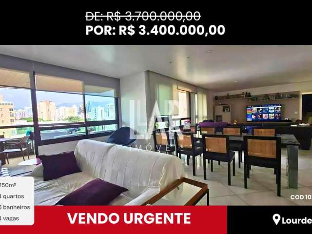 Apartamento à venda, 4 quartos, 2 suítes, 4 vagas, Lourdes - Belo Horizonte/MG