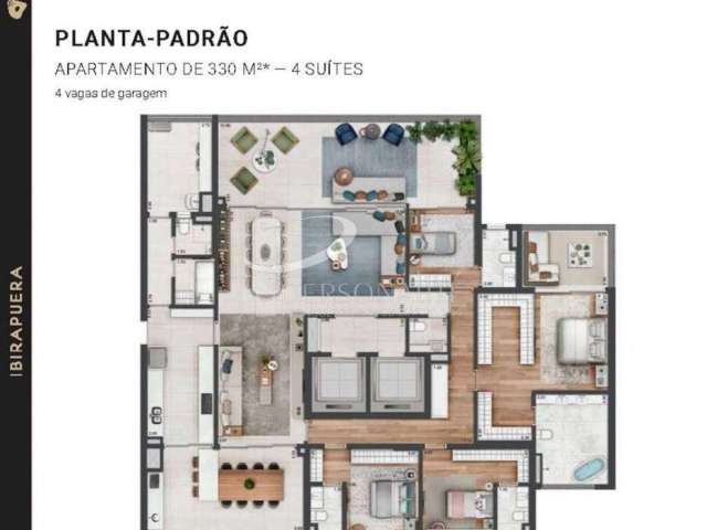 Apartamento em construção, 330 m2, 4 suítes, 4 vagas, para venda, Real Parque.