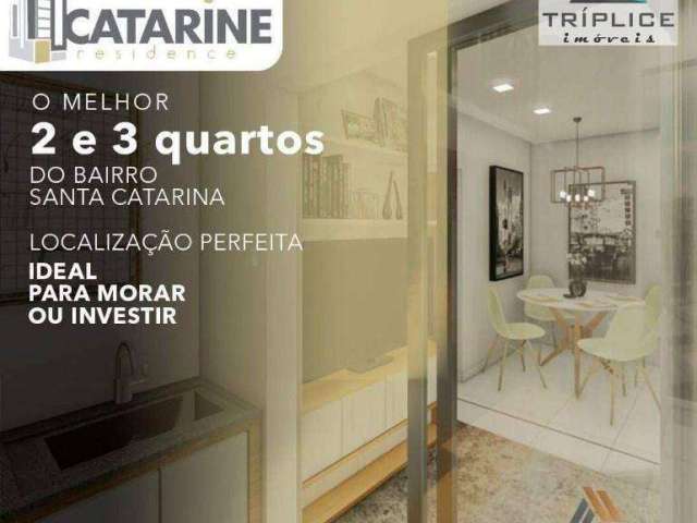 Apartamento 2 quartos com suíte, sala 2 ambientes com varanda gourmet, 2 vagas livres, 2 elevadores. Localização privilegiada no Santa Catarina.