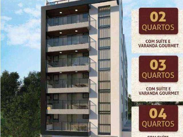 Apartamento 2 quartos com suíte, varanda gourmet, vaga numerada, elevador, gás encanado, medidores individuais. Local privilegiado. Fase final.