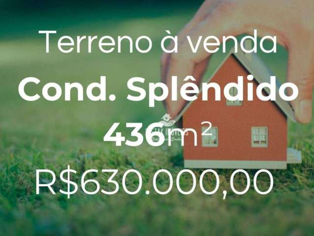 Terreno à venda, 436 m² por R$ 630.000,00 - Condomínio Splêndido - Uberlândia/MG