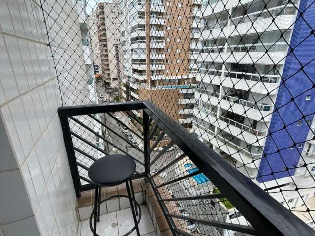 Apartamento mobiliado frente rua vista mar na tupi praia grande