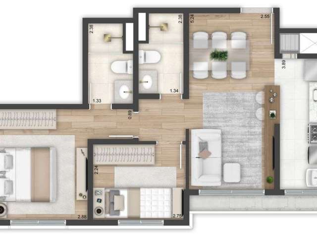 Apartamento com 2 quartos à venda na Avenida Ceará, 1676, São João, Porto Alegre, 55 m2 por R$ 472.541