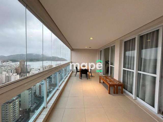 Apartamento com 1 dormitório para alugar, 106 m² por R$ 9.000,00/mês - Aparecida - Santos/SP