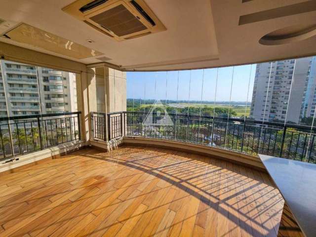 Apartamento 4 quartos, 4 suítes, closet, jacuzzi, varanda, 295 mts, vista livre panorâmica para o campo olímpico de golfe, na Barra da Tijuca.