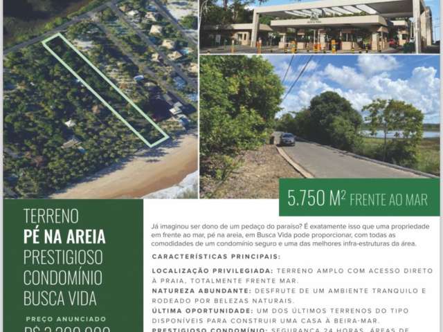 Terreno no Busca Vida Resort  5.750 m2 | frente mar