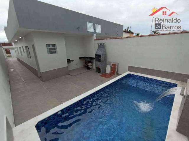 Casa com 3 dormitórios com piscina à venda, 79 m² por R$ 419.900 - Balneário Itaguaí - Mongaguá/SP