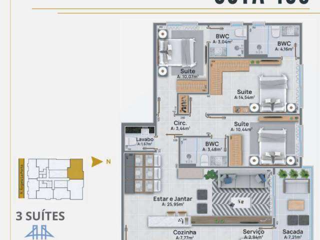 Apartamento à venda, 109 m² por R$ 1.800.000,00 - Centro - Florianópolis/SC