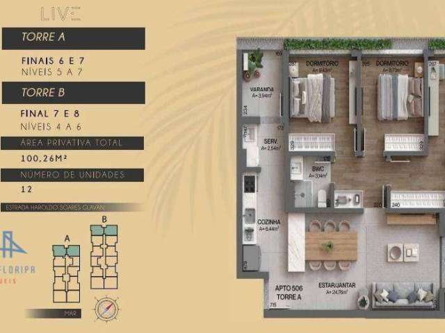 Apartamento à venda, 100 m² por R$ 1.755.869,31 - Cacupé - Florianópolis/SC