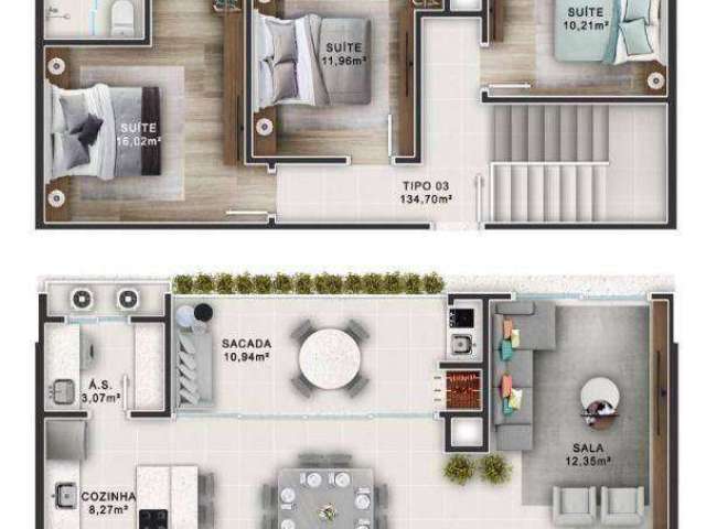 Apartamento Duplex à venda, 134 m² por R$ 1.553.982,00 - Porto Belo - Porto Belo/SC