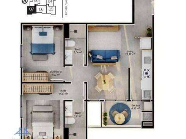 Apartamento à venda, 63 m² por R$ 990.026,86 - Cacupé - Florianópolis/SC