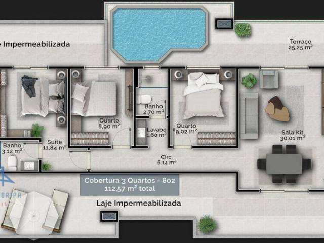 Cobertura com 3 dormitórios à venda, 112 m² por R$ 1.260.000,00 - Carvoeira - Florianópolis/SC