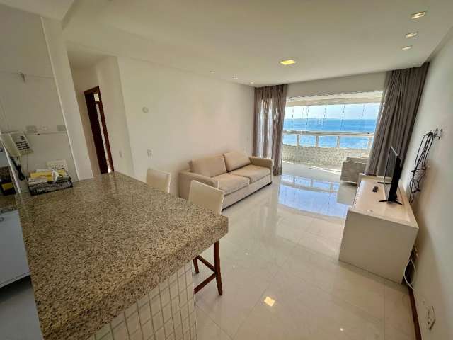 Apartamento 2/4, mobiliado, suíte, varandão com vista panorâmica mar, Ladeira da Barra.