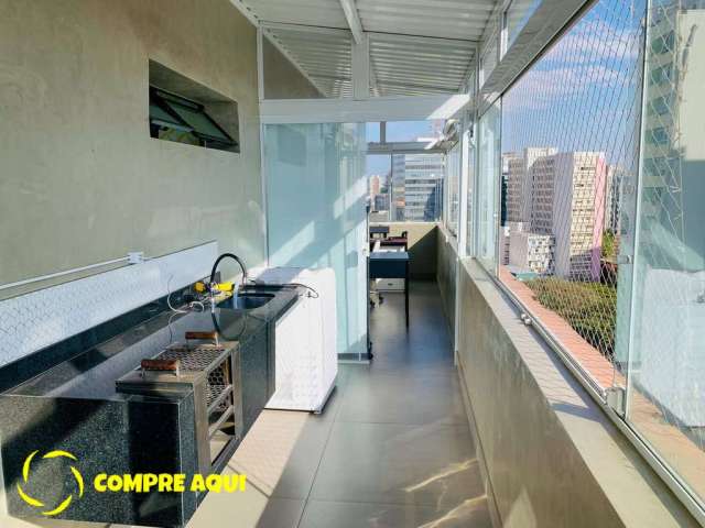 Bela Vista - SP | Cobertura 2 Quartos | Varanda toda em vidro | 103m² Útil