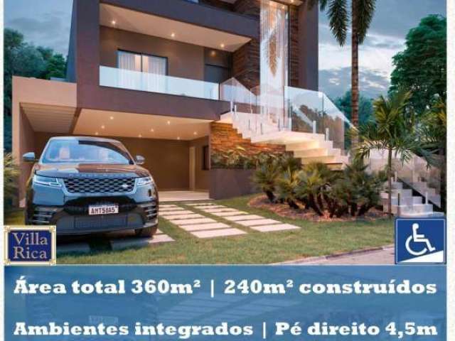 Casa com 3 suítes, ampla, moderna em construção no Condomínio Villa Rica