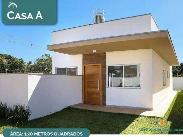 Casa térrea nova, 3 dormitorios(1suíte) quintal, estilo moderno condominio