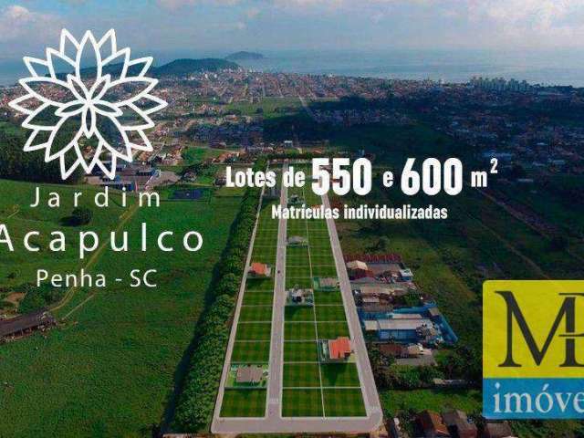 Terreno à venda, 550 m² por R$ 495.000,00 - Nossa Senhora de Fatima - Penha/SC