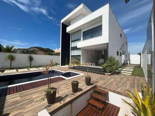 Luxuosa casa duplex em terreno inteiro, alto padrão com 3 quartos, área gourmet e piscina à venda, 258 m² - Praia Mar - Rio. das Ostras/RJ