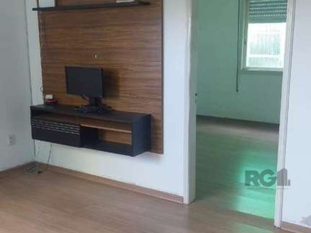 Apartamento de 1 dormitório com 41,40m². sala jantar e estar, cozinha conjugada com lavanderia, banheiro social, 1 vaga garagem.  Ficam no imovel: ar condicionado, luminária e painel da TV&lt;BR&gt;Co