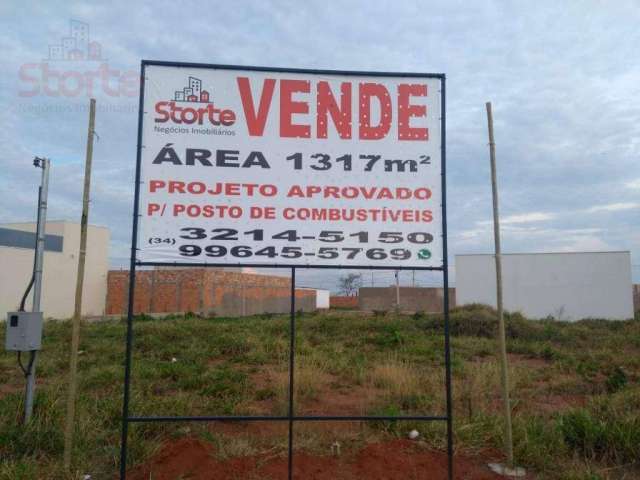 Excelente área à venda, 1.317m² por R$ 1.490.000 - Monte Hebron - Uberlândia/MG