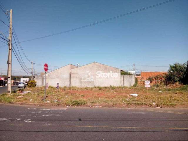 Terreno contra-esquina à venda, 250,54m² por R$ 250.000 - Shopping Park - Uberlândia/MG