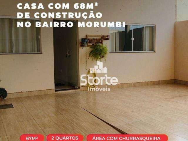 Casa 2/4, com 2 vagas, churrasqueira e fogão a lenha  por R$ 250.000 - Morumbi - Uberlândia/MG