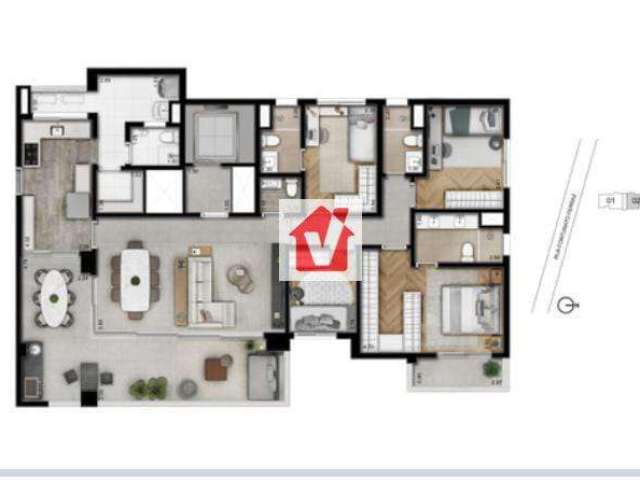 Apartamento com 4 quartos à venda na Rua Fortunato Ferraz, 625, Vila Anastácio, São Paulo, 157 m2 por R$ 1.890.000