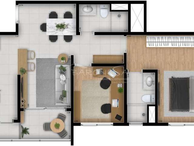 Apartamento com 2 quartos à venda na Rua Lauro Vannucci, 100, Fazenda Santa Cândida, Campinas, 61 m2 por R$ 600.000