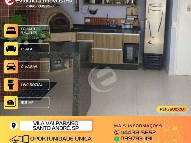 Sobrado à venda, 188 m² por R$ 960.000,00 - Vila Valparaíso - Santo André/SP