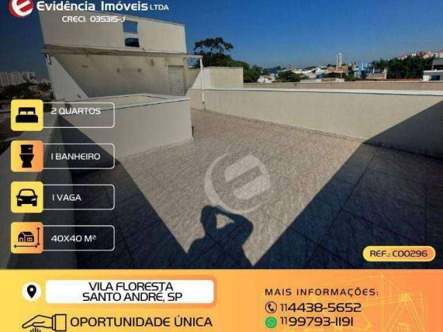 Cobertura com 2 dormitórios à venda, 80 m² por R$ 329.999,99 - Vila Floresta - Santo André/SP