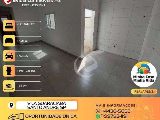 Apartamento à venda, 38 m² por R$ 239.999,00 - Vila Guaraciaba - Santo André/SP