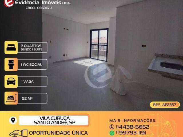 Apartamento com 2 dormitórios à venda, 51 m² por R$ 419.999,99 - Vila Curuçá - Santo André/SP