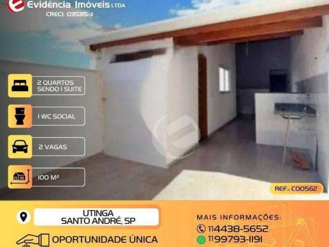 Cobertura com 2 dormitórios à venda, 100 m² por R$ 449.999,99 - Utinga - Santo André/SP